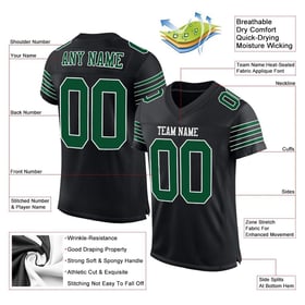 Authentic Gotham Green-White Mesh Black Football Custom Jersey