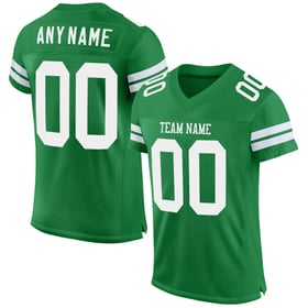 Authentic Green Grass Custom White Mesh Football Jersey