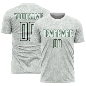 Maglia da calcio personalizzata con forma geometrica, uniforme sportiva verde, bianca