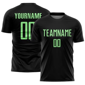 Camiseta personalizada de fútbol con sublimación de color verde y negro