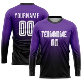 Sublimation Jersey Uniform Purple Fade White-Black Soccer Custom Fashion