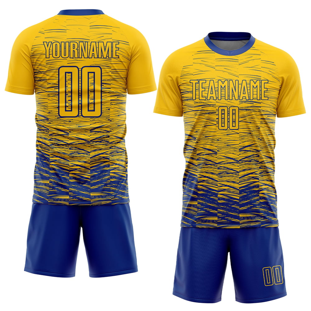 Uniforme de fútbol Royal Jersey Sublimación personalizada Amarillo
