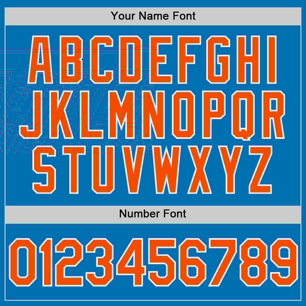 Camiseta de béisbol personalizada auténtica azul naranja-blanca