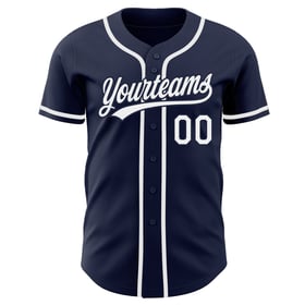 Maglia da baseball blu navy autentica e personalizzata
