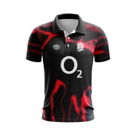 Men's England Rugby 2024/25 Third Warm Up Polo Shirt - Heatmap