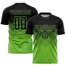 Uniform Soccer Sublimation Black Jersey Neon Custom Green