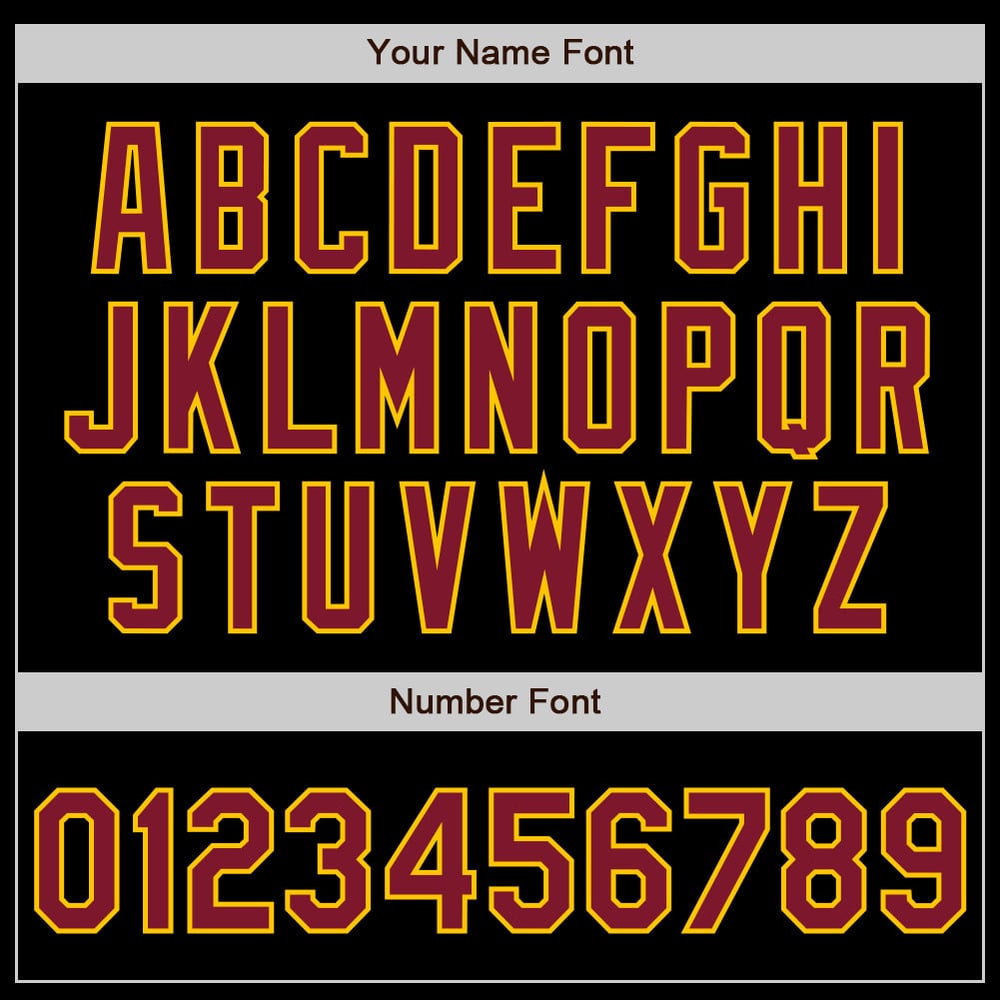 Camiseta de béisbol carmesí-dorada negra personalizada auténtica