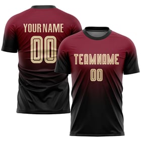 Sublimation Custom Fade Uniform Jersey Crimson Soccer Fashion Cream-Black