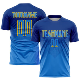 Blue-Gold Custom Jersey Soccer Powder Royal Sublimation Uniform