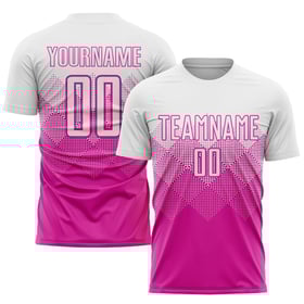Soccer White Custom Deep Jersey Pink Sublimation Uniform