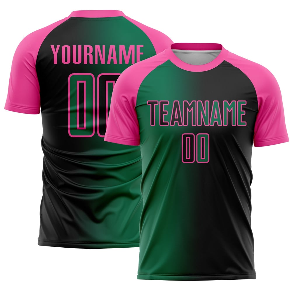 Grün-Pink Kelly Custom Sublimation Gradient Jersey Schwarz Uniform Mode Fußball