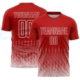 Sublimation Uniform Geometrische Jersey Fußball Form Rot Custom Weiß