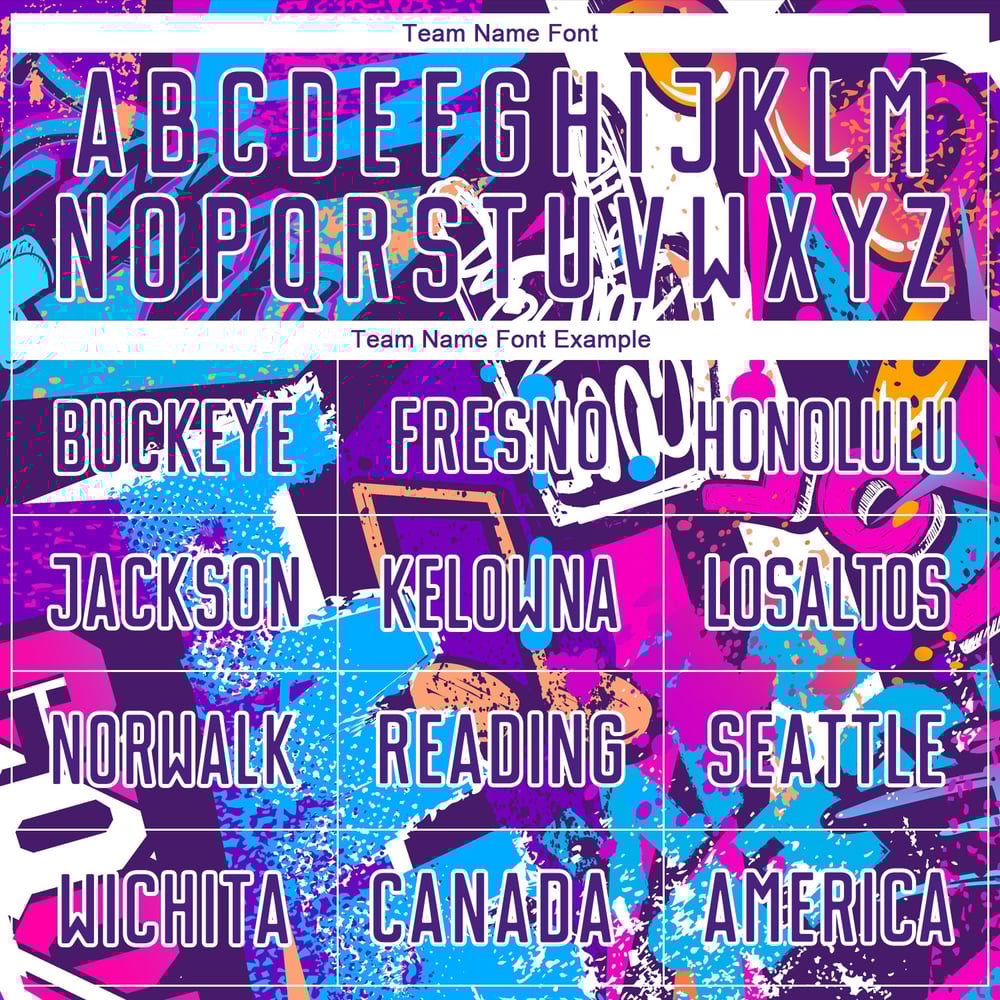 Soccer Pattern Sublimation Custom Uniform Graffiti Purple-White Jersey