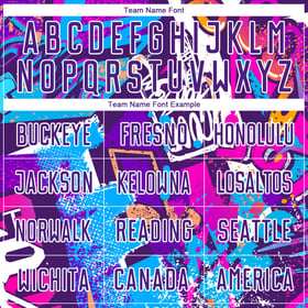 Soccer Pattern Sublimation Custom Uniform Graffiti Purple-White Jersey