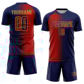 Fußballmode Gold Sublimation Uniform Custom Gradient Jersey Rot-Old Navy