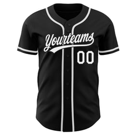 Maglia da baseball bianca personalizzata nera autentica