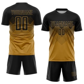 Maglia da calcio personalizzata con stampa sublimatica nera in oro antico
