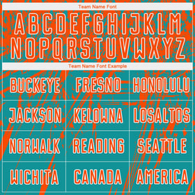 Soccer Orange-White Sublimation Uniform Jersey Custom Teal