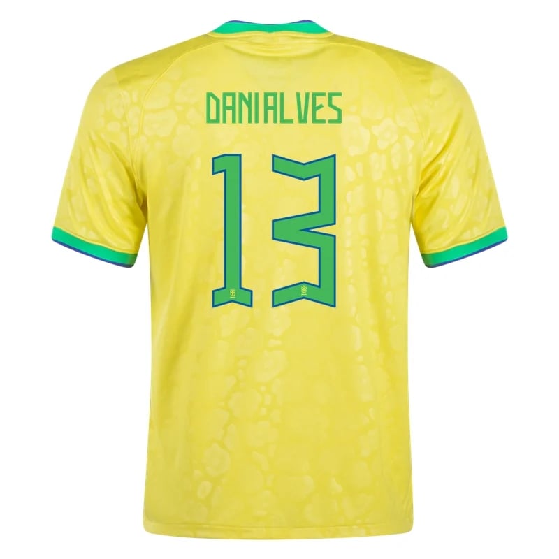 Dani Alves #13 Brasilien Heimtrikot Weltmeisterschaft 2022