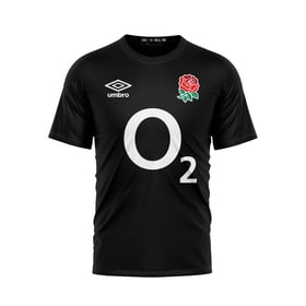 Men's England Rugby 2024/25 Third Warm Up Shirt - Black