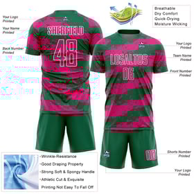 Uniform Custom Kelly Jersey Splash Green Sublimation Hot Pink-White Soccer