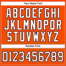 Camiseta de béisbol auténtica sin mangas, color naranja y blanco, personalizada y en negro.