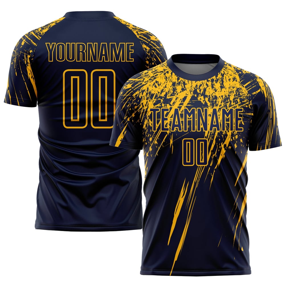 Maillot de football personnalisé à sublimation jaune marine