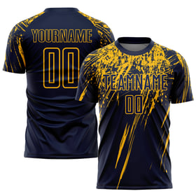 Maillot de football personnalisé à sublimation jaune marine