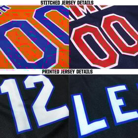 Camiseta de béisbol azul marino roja y blanca personalizada