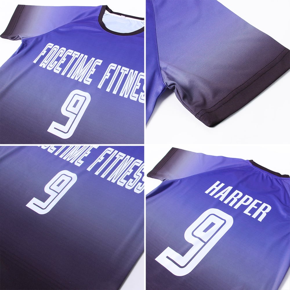 Sublimation Jersey Uniform Purple Fade White-Black Soccer Custom Fashion