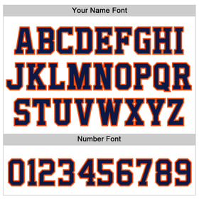 Navy-Orange Custom Baseball Jersey Authentic White Sleeveless