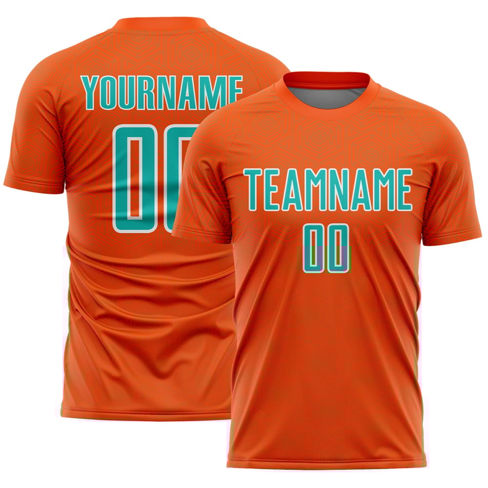 Maglia da calcio personalizzata con forma geometrica, stampata a sublimazione, colore: bianco acqua