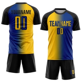 Fußballtrikot Royal Gradient Gelb-Schwarz Fashion Uniform Custom Sublimation