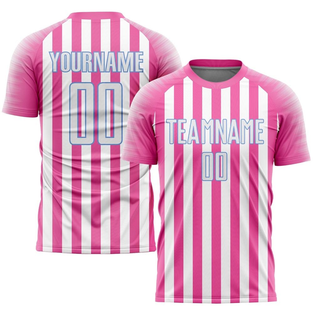 Uniform Sublimation White-Light Custom Soccer Jersey Blue Pink