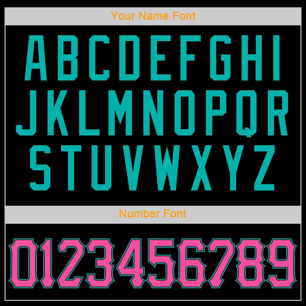 Camiseta auténtica de béisbol personalizada, color negro, rosa y aguamarina