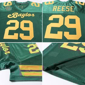 Gold Custom Football Jersey Green Authentic Mesh