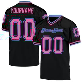 Throwback Blue Custom Black Mesh Pink-Powder Jersey Authentic Football