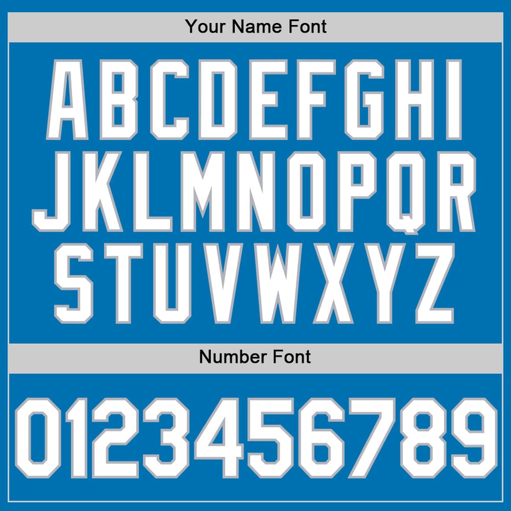 Camiseta de béisbol auténtica personalizada blanca y gris azul