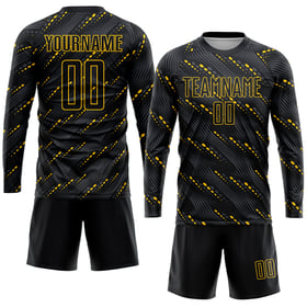 Uniform Jersey Black-Gold Custom Sublimation Soccer Black