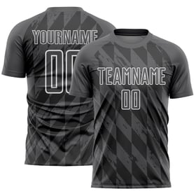 Maillot de football personnalisé à sublimation géométrique gris acier et blanc