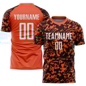 Uniform Sublimation Custom Orange Jersey White-Black Soccer