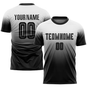 Soccer Fade Jersey White Sublimation Black Uniform Custom Fashion