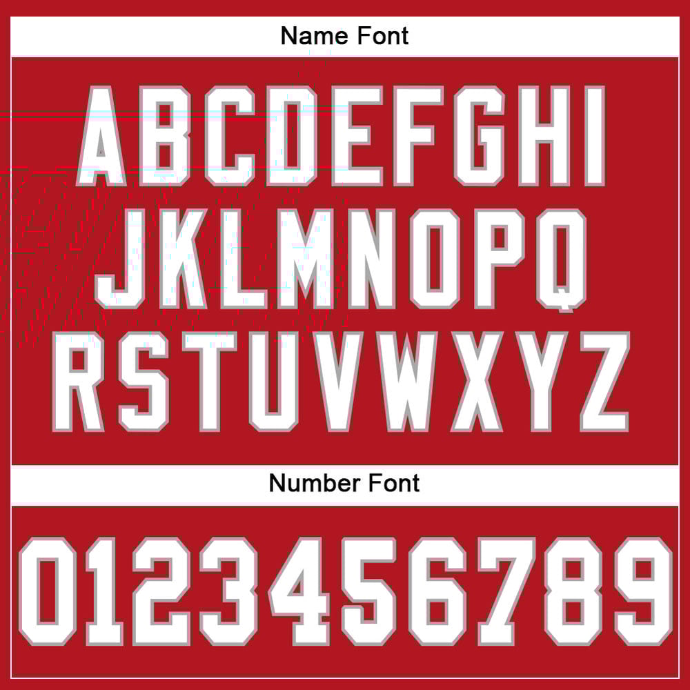 Authentic White-Gray Mesh Football Jersey Custom Red