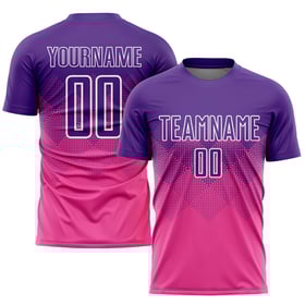 Sublimation Soccer Jersey Purple-White Custom Pink Uniform