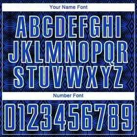 Black-White Thunder Custom Soccer Geometric Uniform Shapes Sublimation Blue Jersey