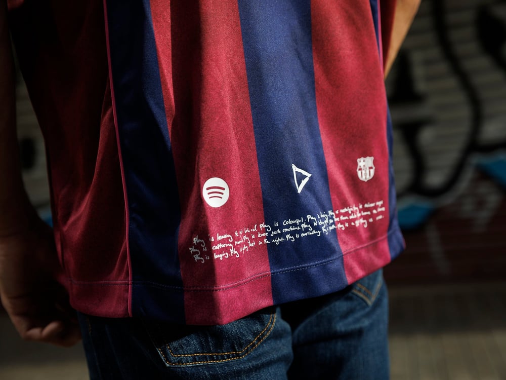 Men's Ed Sheeran x Spotify x FC Barcelona 2004/05 Home Retro Shirt