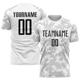 Custom Black Jersey Sublimation Uniform Soccer White