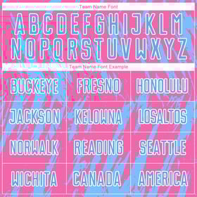 Pink Custom Blue-White Light Uniform Sublimation Soccer Jersey