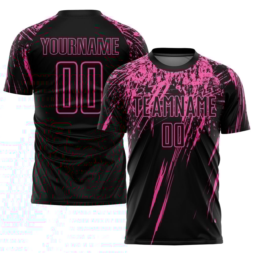 Custom Jersey Uniform Soccer Sublimation Black Pink