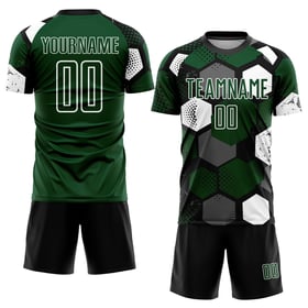 Fotbollsgrön uniformtröja svart-vit anpassad sublimering
